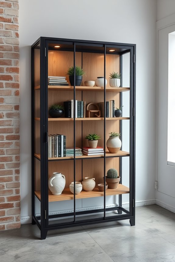 stylish industrial display cabinets