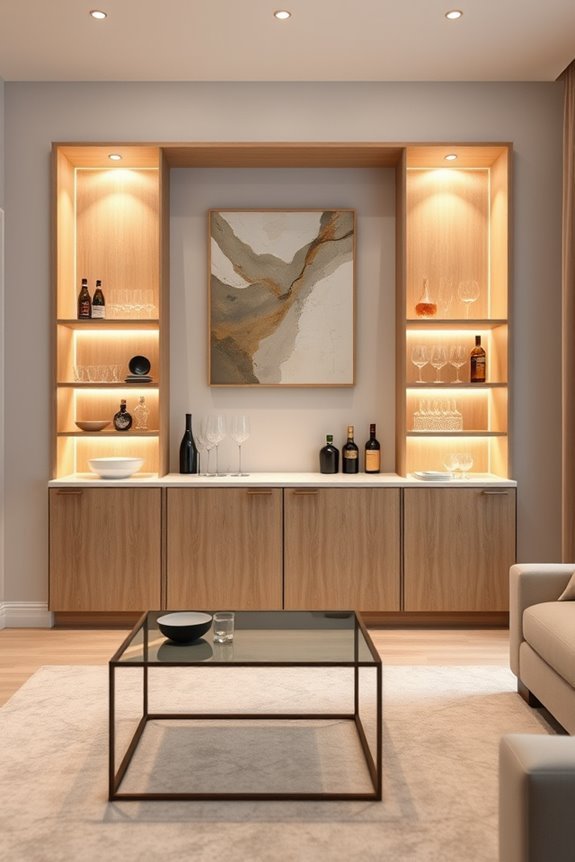 stylish integrated bar area