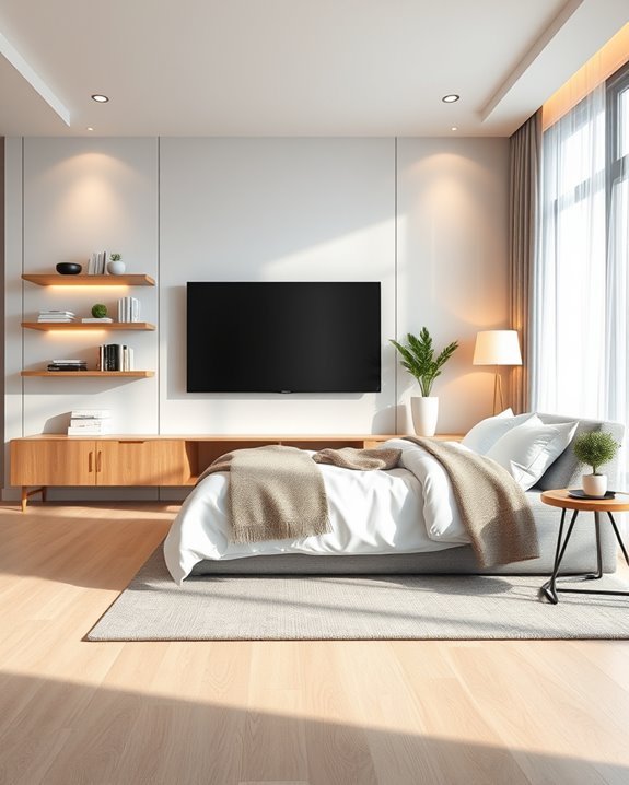 stylish integrated media wall