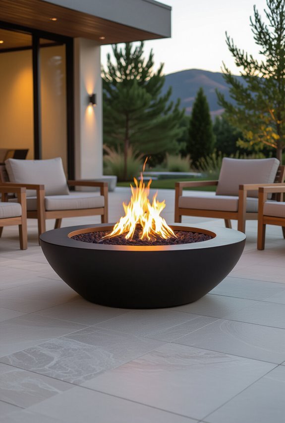 stylish intimate outdoor firepit seating