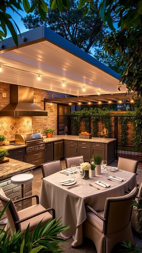 stylish l shaped outdoor kitchen