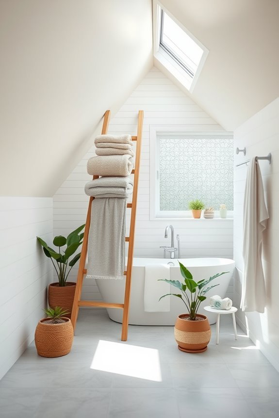 stylish ladder bathroom decor