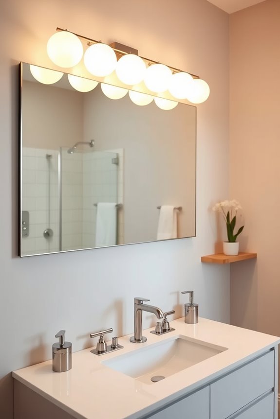 stylish layered bathroom lighting