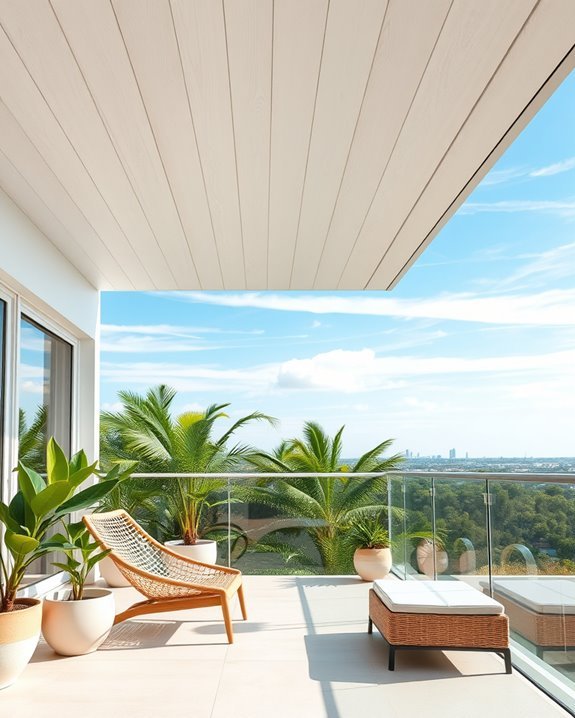 stylish low maintenance balcony ceilings
