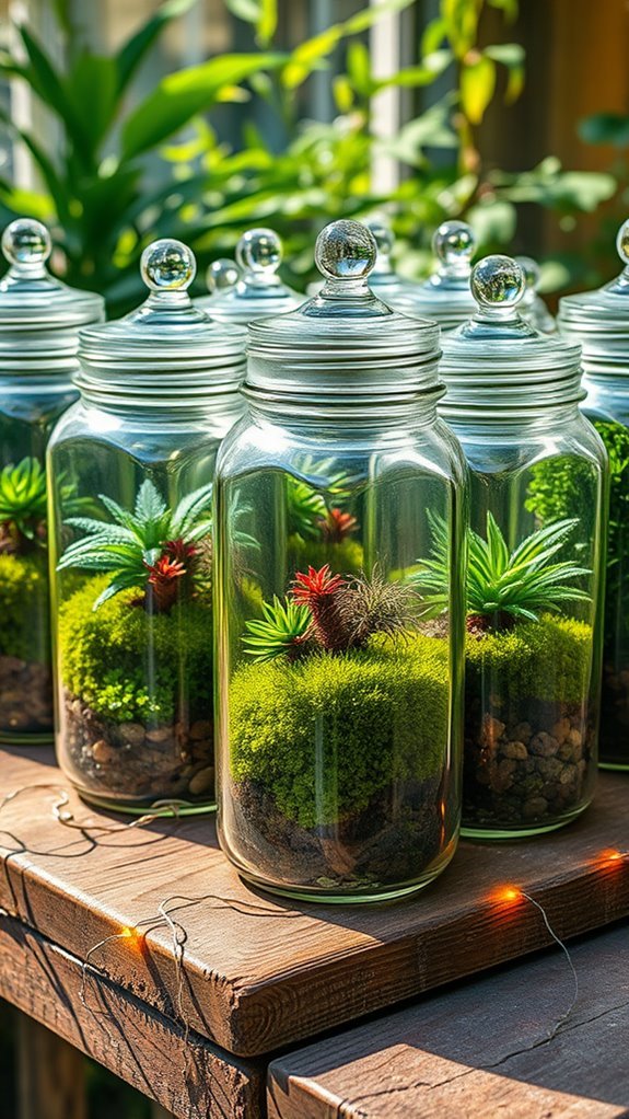 stylish miniature plant ecosystems