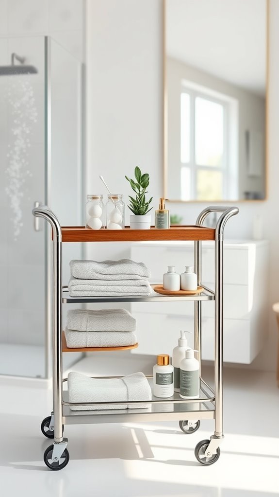 stylish mobile bathroom storage