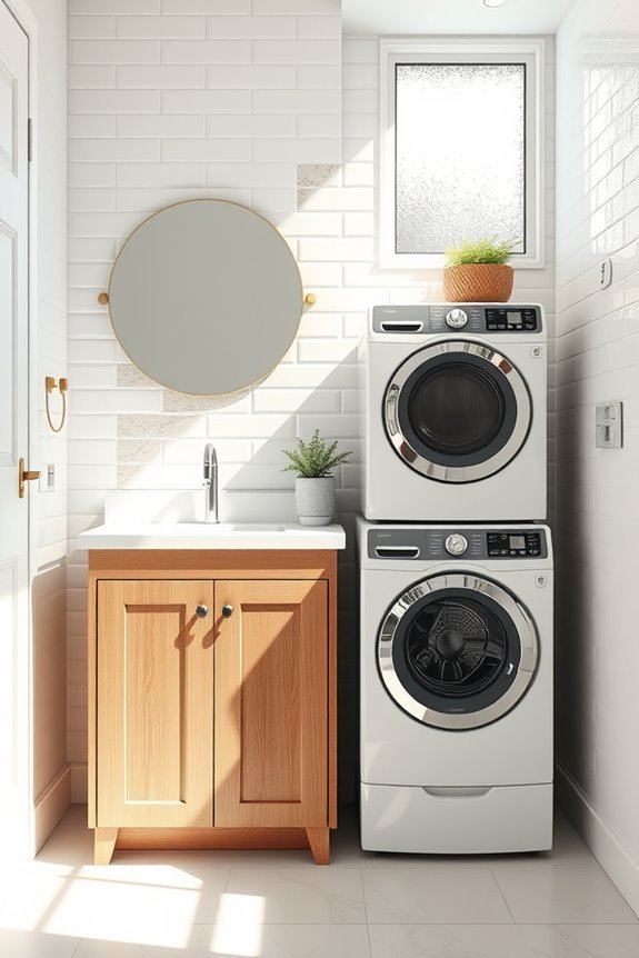 stylish mosaic wood backsplash