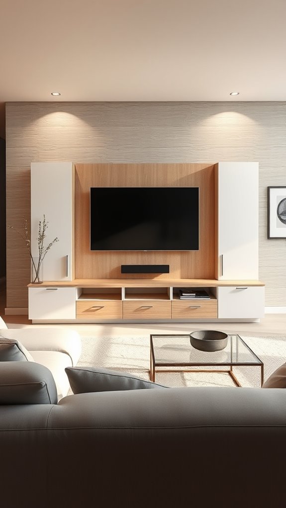 stylish multi functional tv unit