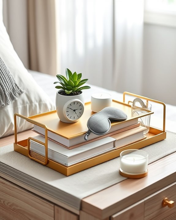 stylish multi tiered nightstand organizer