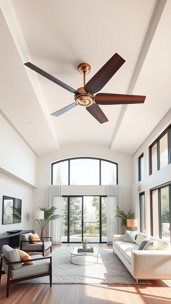 stylish open concept ceiling fan