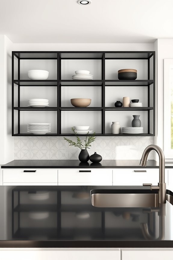 stylish open shelving design
