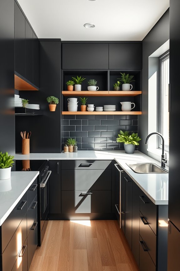 stylish open shelving design