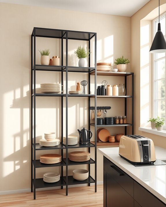 stylish open shelving design