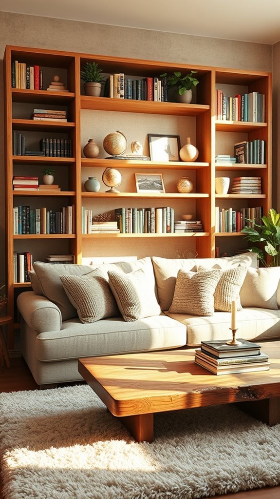 stylish open shelving display