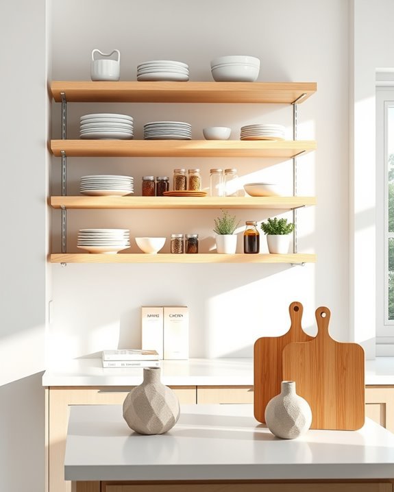 stylish open shelving display