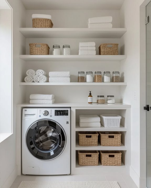 stylish open shelving display