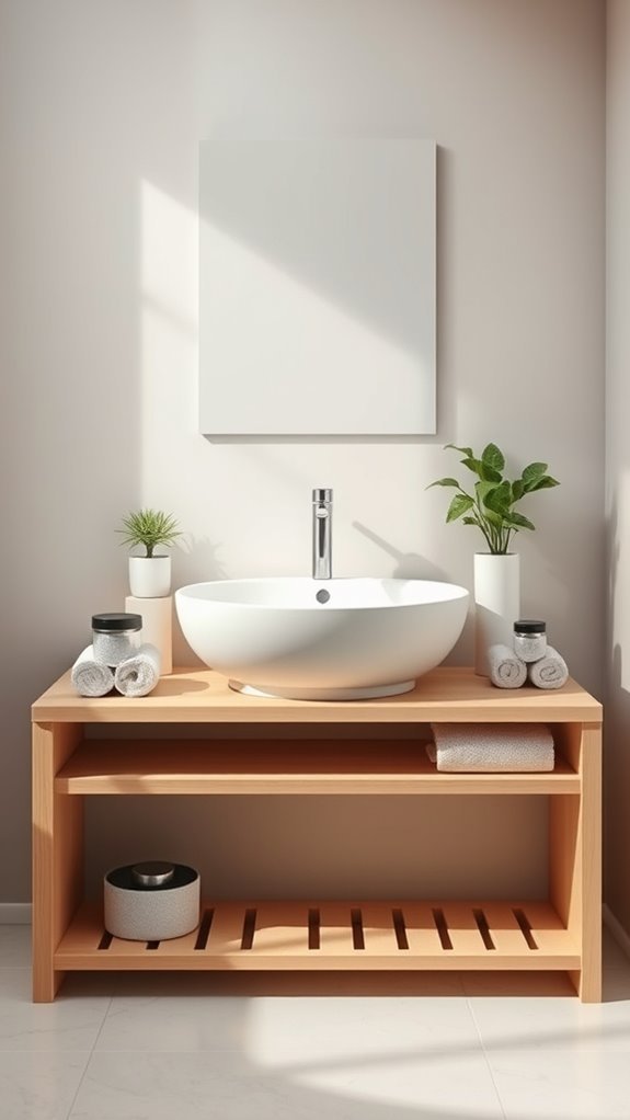 stylish open shelving sinks