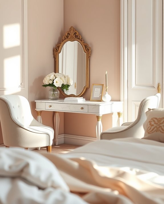 stylish organized bridal workspace