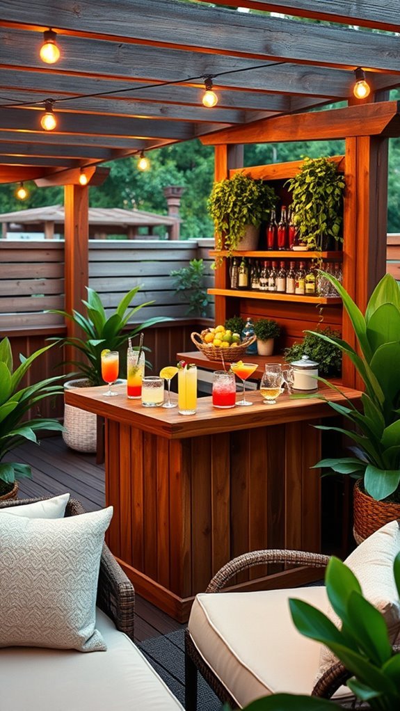 stylish outdoor bar setup