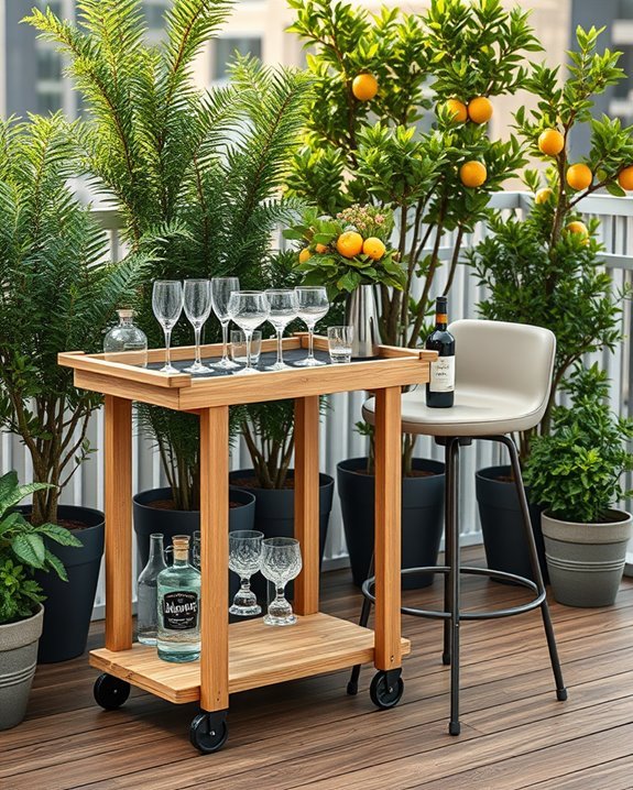 stylish outdoor bar setup