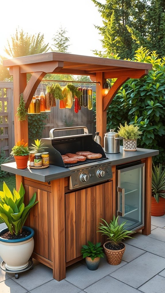 stylish outdoor bbq stand