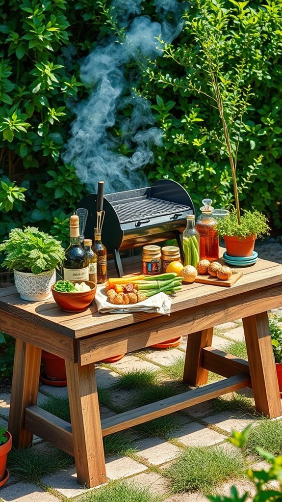 stylish outdoor cooking setup