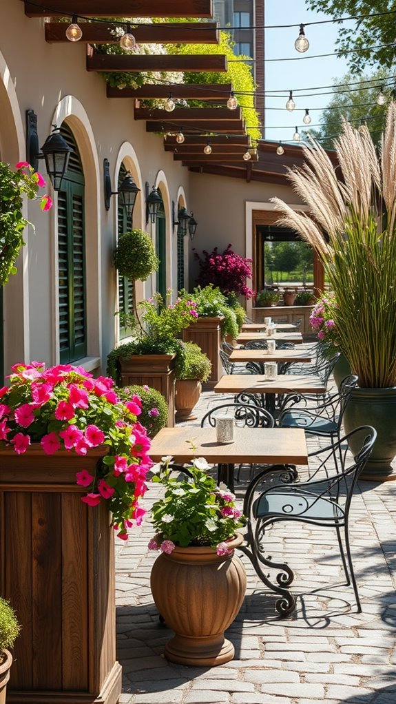 stylish outdoor dining ambiance