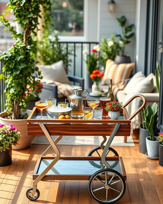stylish outdoor drink cart