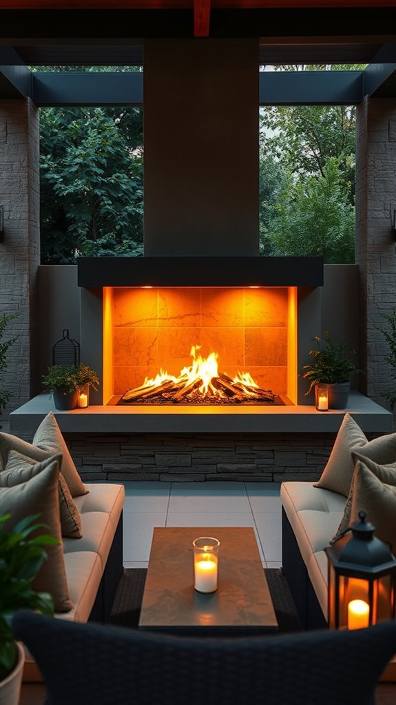stylish outdoor fireplace surrounds
