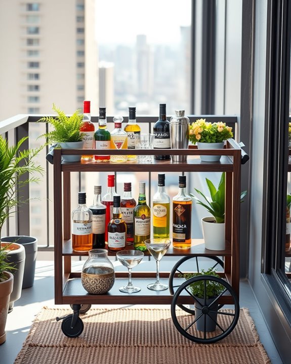 stylish outdoor mini bar