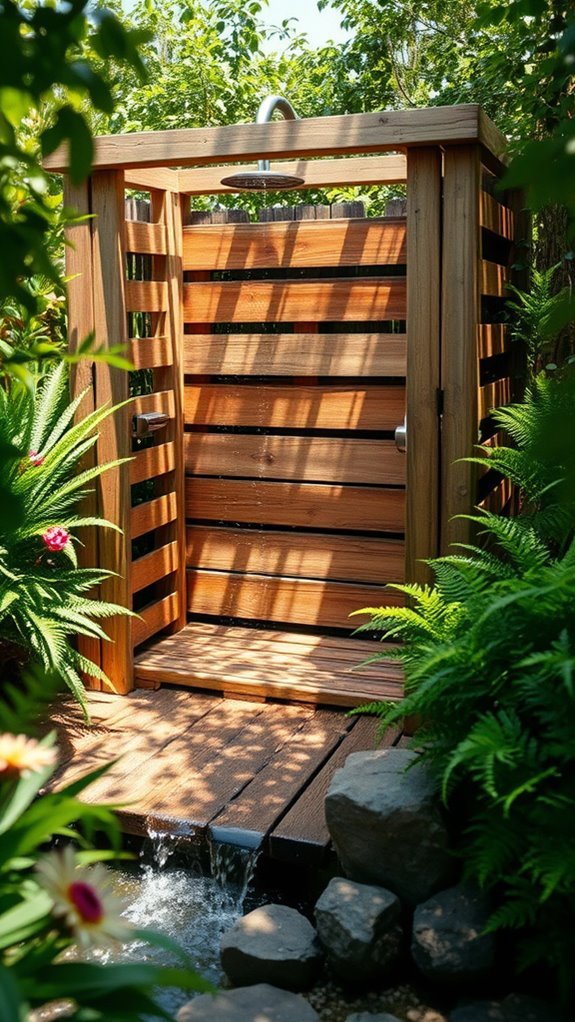 stylish outdoor pallet shower