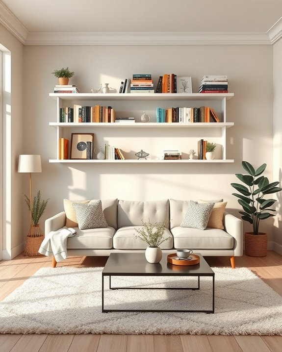 stylish overhead bookshelf charm