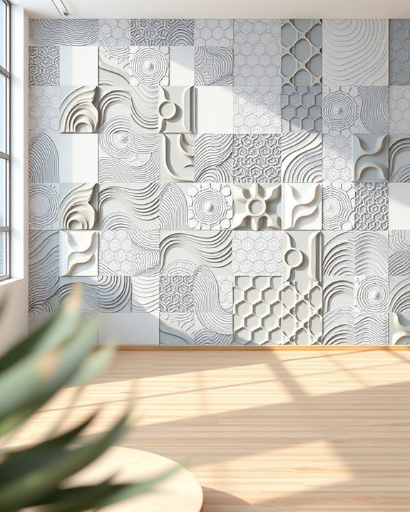 stylish patterned acoustic tiles