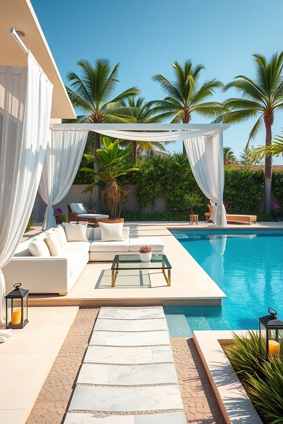 stylish poolside decor oasis