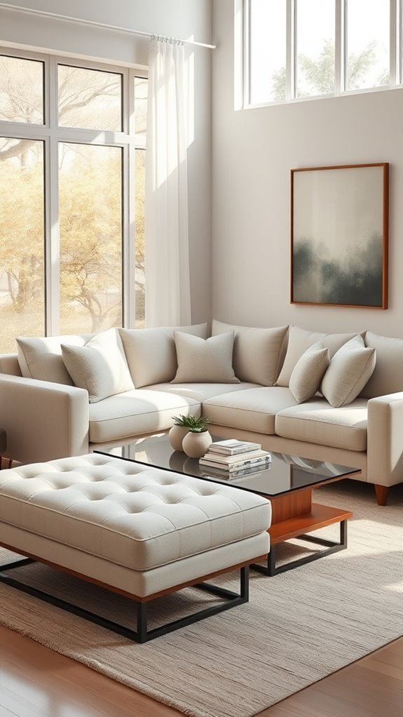stylish sectional sofas with ottomans