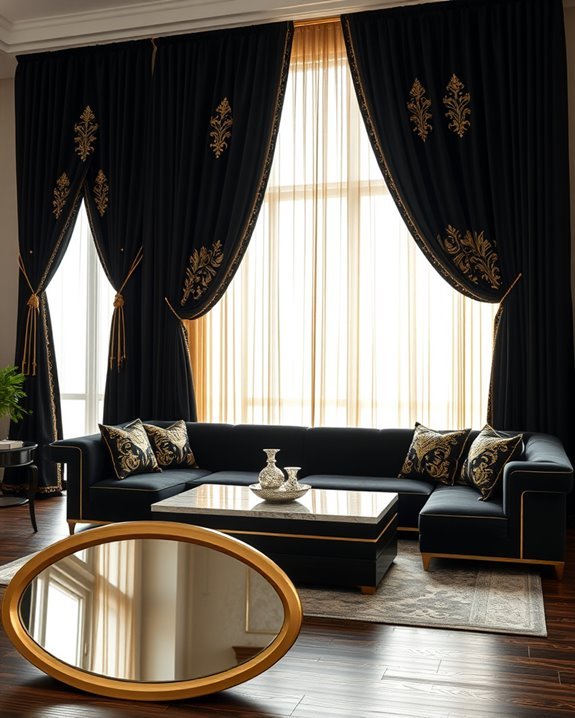 stylish sheer and velvet curtains