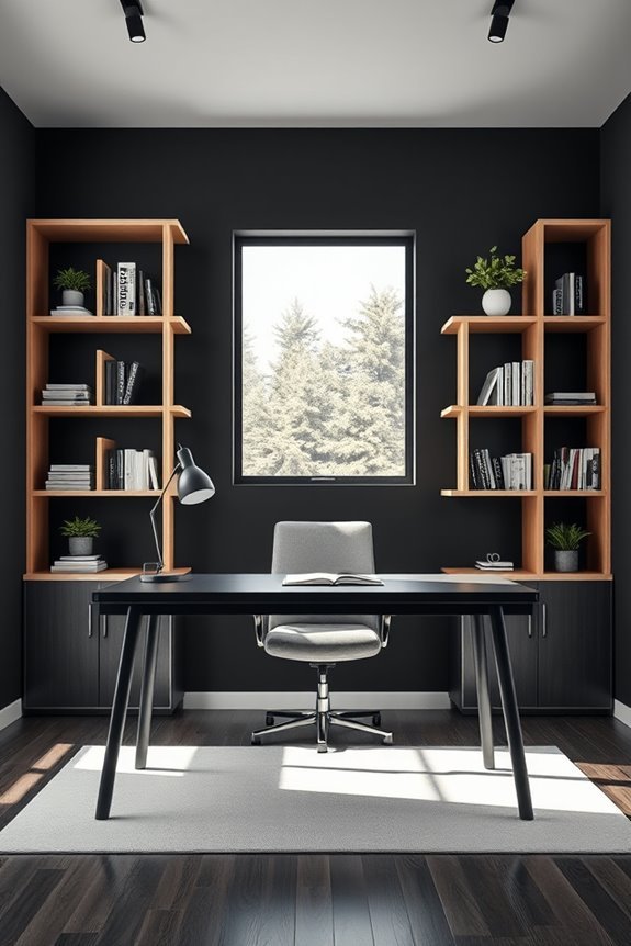 stylish shelving enhances functionality