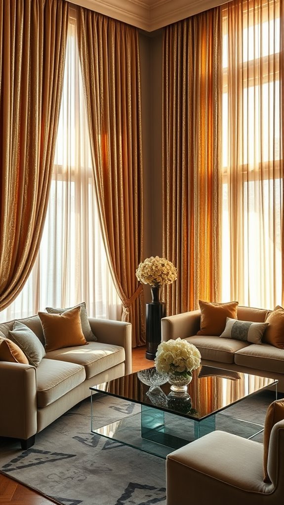stylish shimmering window drapes