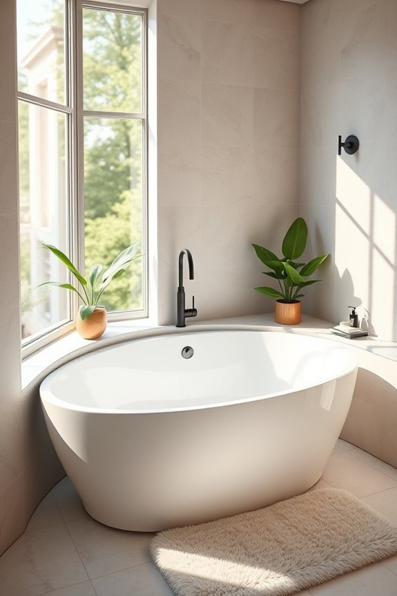 stylish space saving corner bathtub