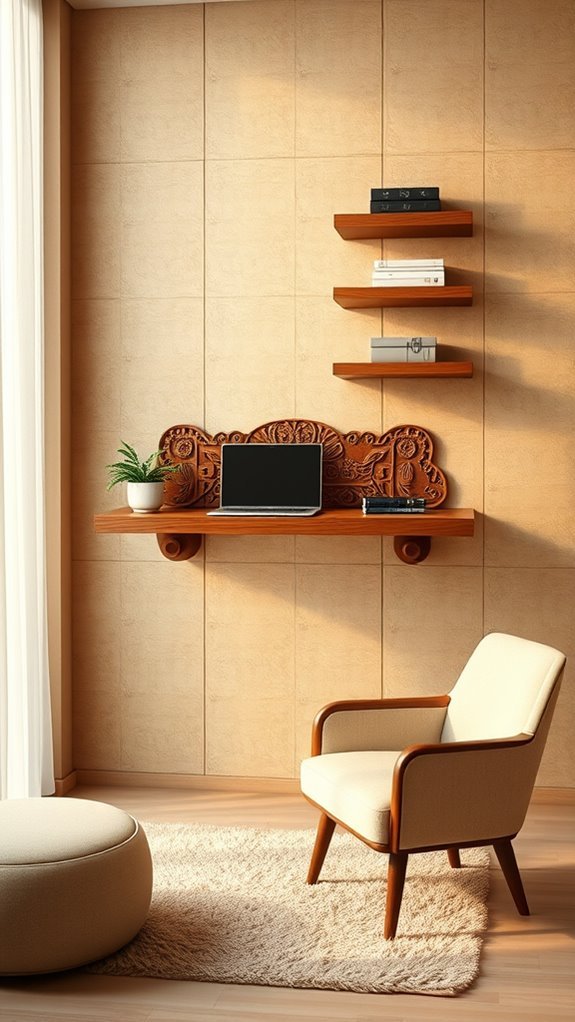stylish space saving floating desk
