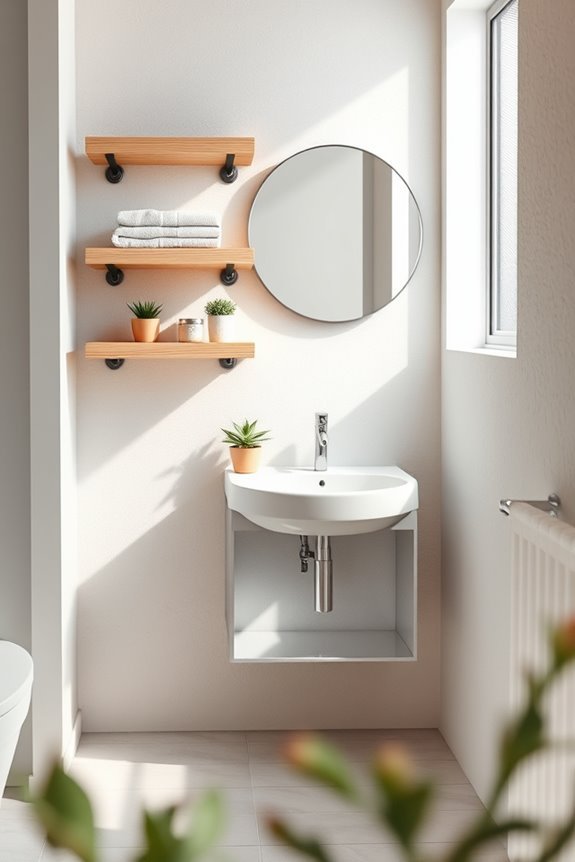 stylish space saving floating shelves