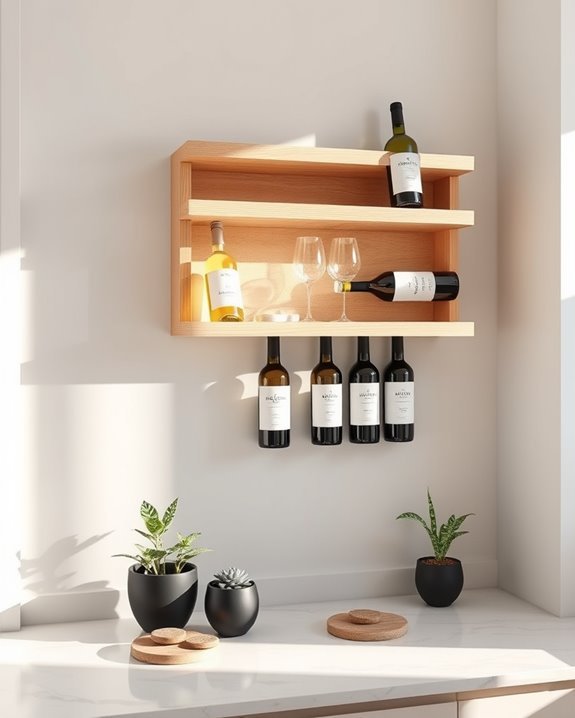 stylish space saving wine display