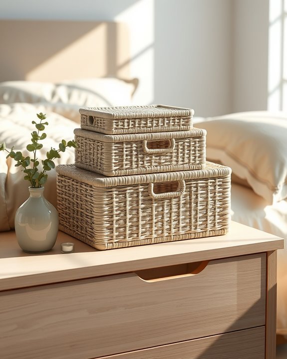 stylish stackable bedside organization