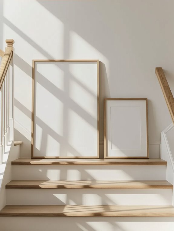 stylish staircase gallery displays