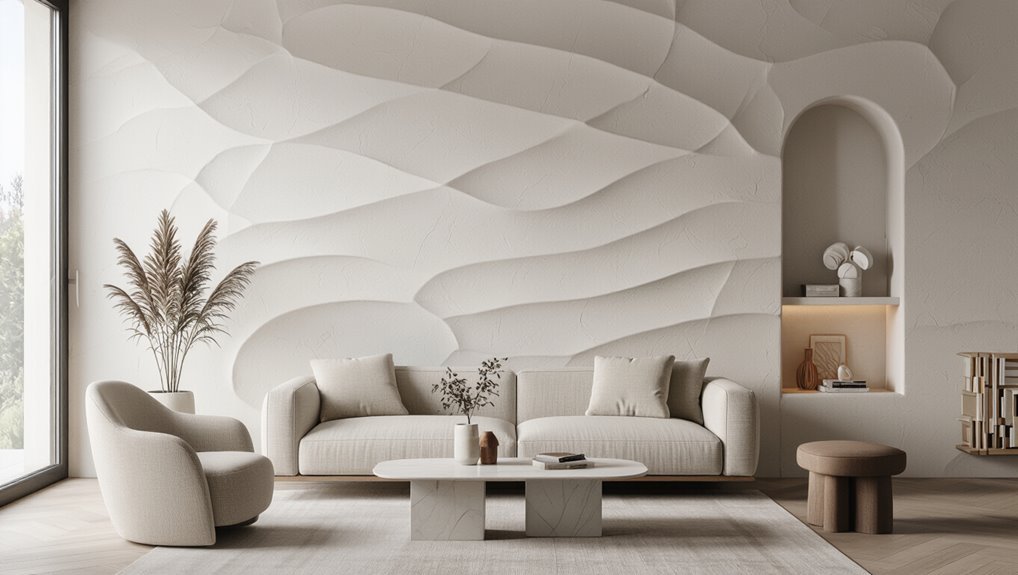 stylish textured feature wall