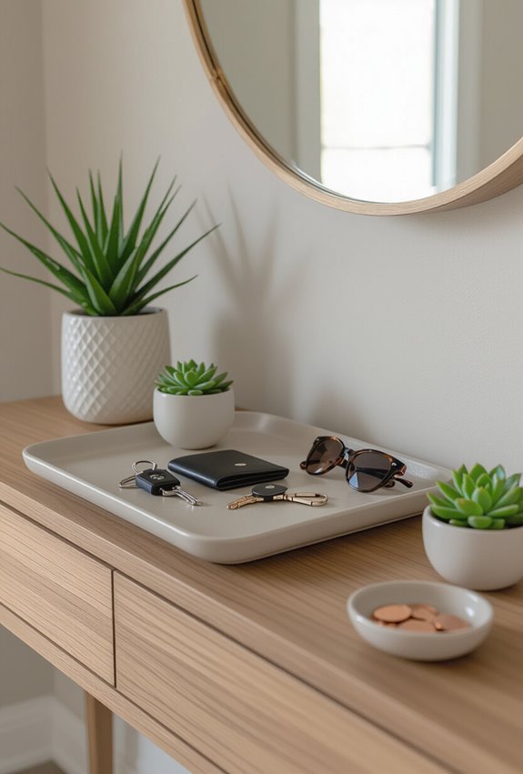stylish tray organizes daily essentials