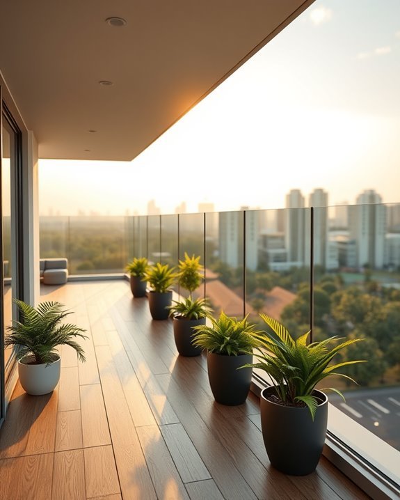 stylish unobstructed glass railings