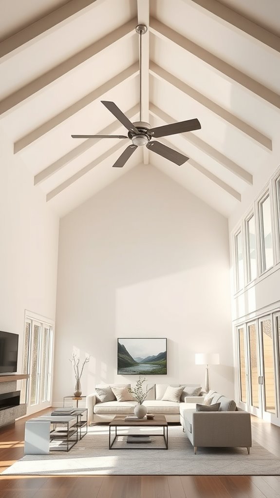 stylish vaulted ceiling fan