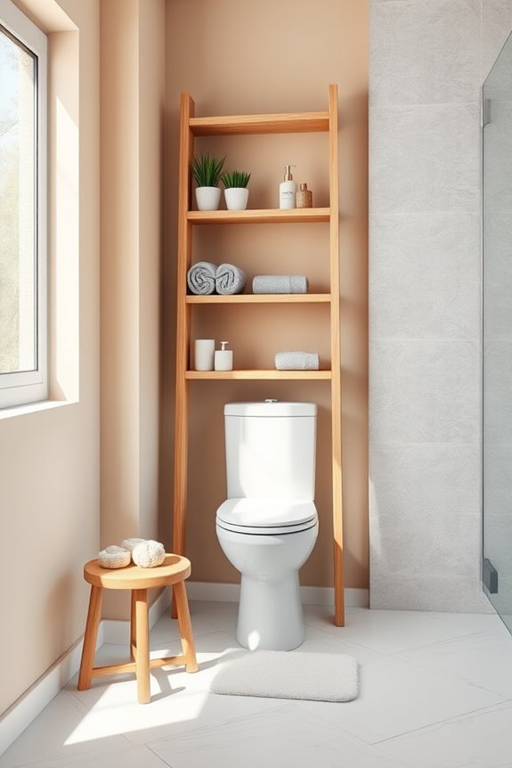 stylish vertical bathroom storage