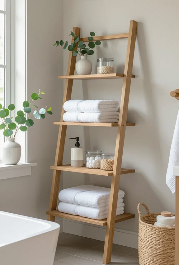 stylish vertical ladder shelving